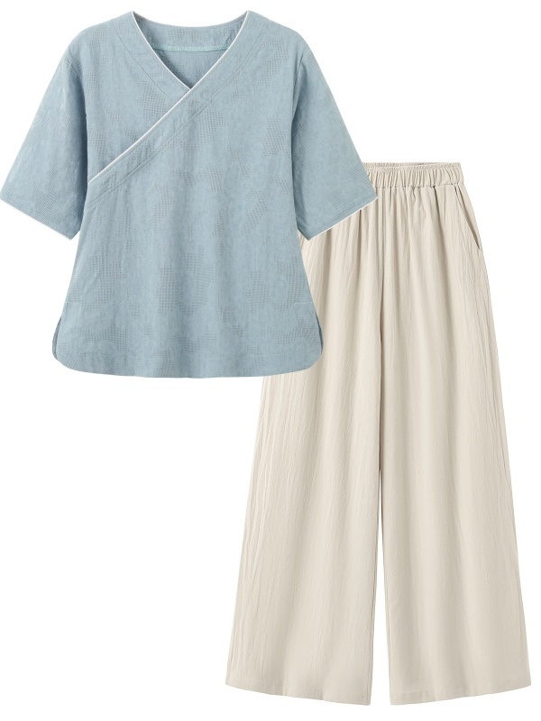 Linen Pant Wide - New Chinese Style Artistic Retro Cotton