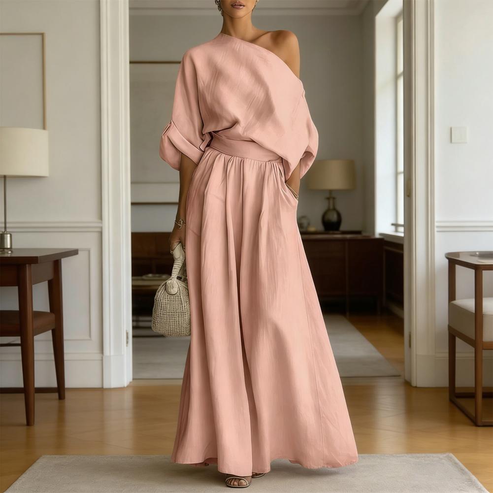 Women Blouse Pants Set Elegant - Blouse Off Shoulder 评论和价格