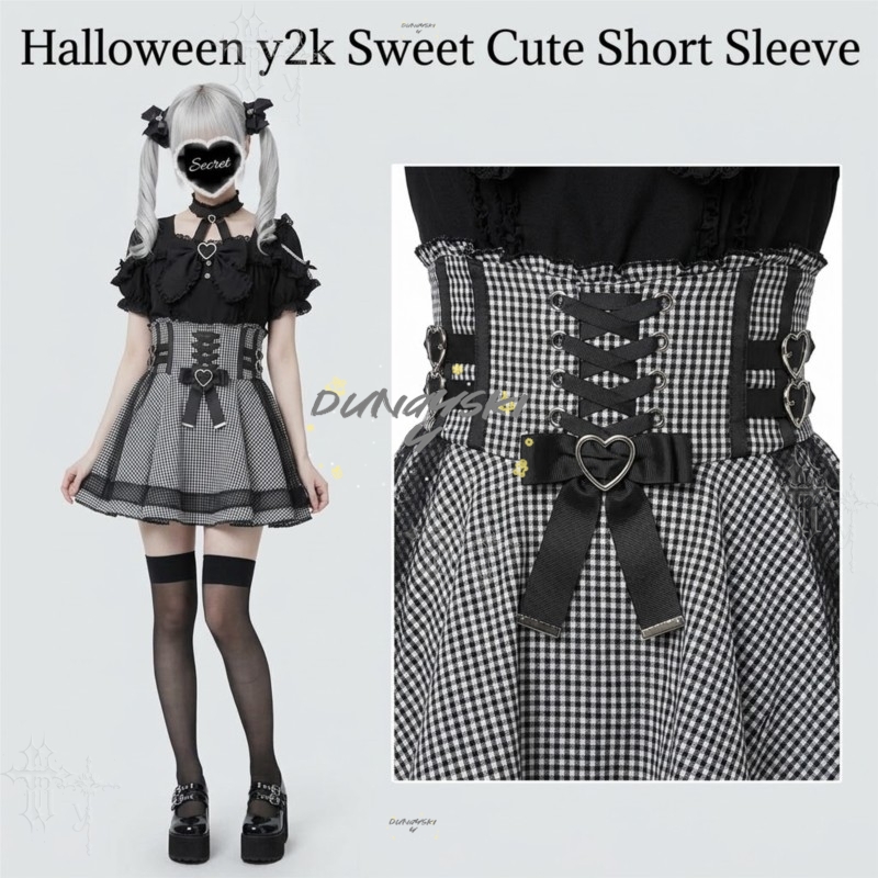 Japanese Style Y2K Gothic Loli - Blouse Off Shoulder 评论和价格