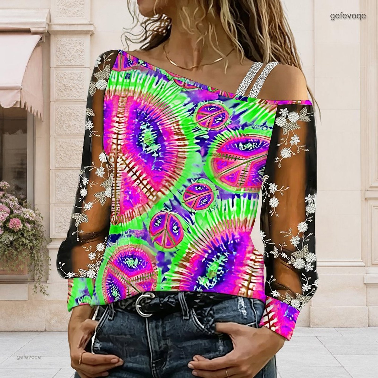Women Off Shoulder Blouse Asym - Blouse Off Shoulder 评论和价格