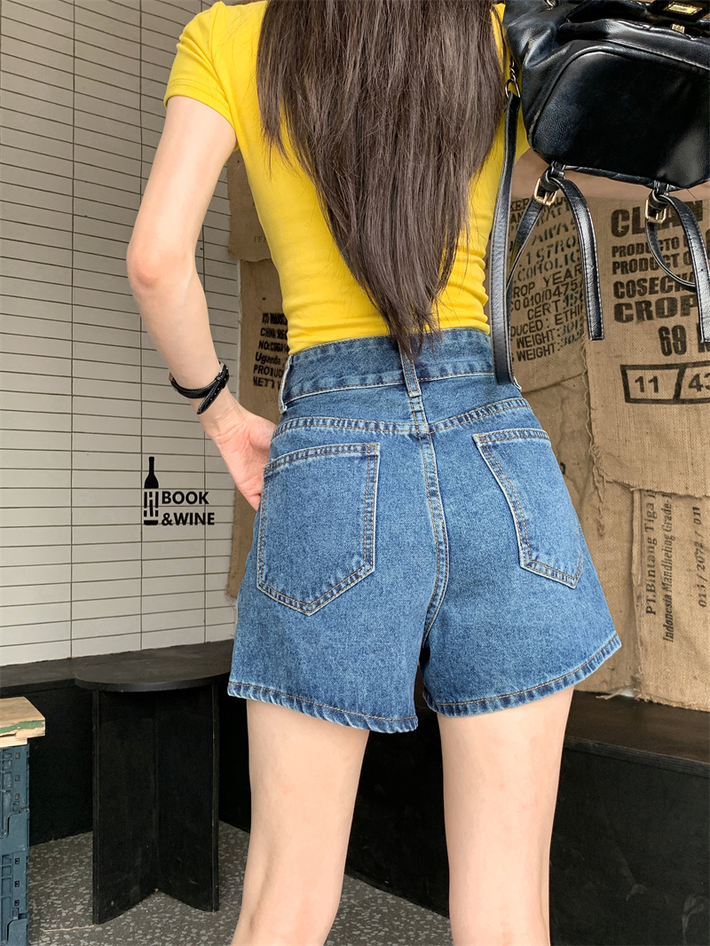 Blue denim shorts for women su - Shorts Denim Frayed 评论和价格