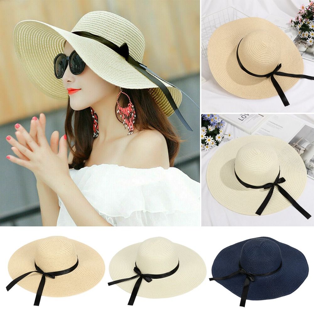 Women Floppy Straw Big Wide Br - Hat Floppy Wide 评论和价格