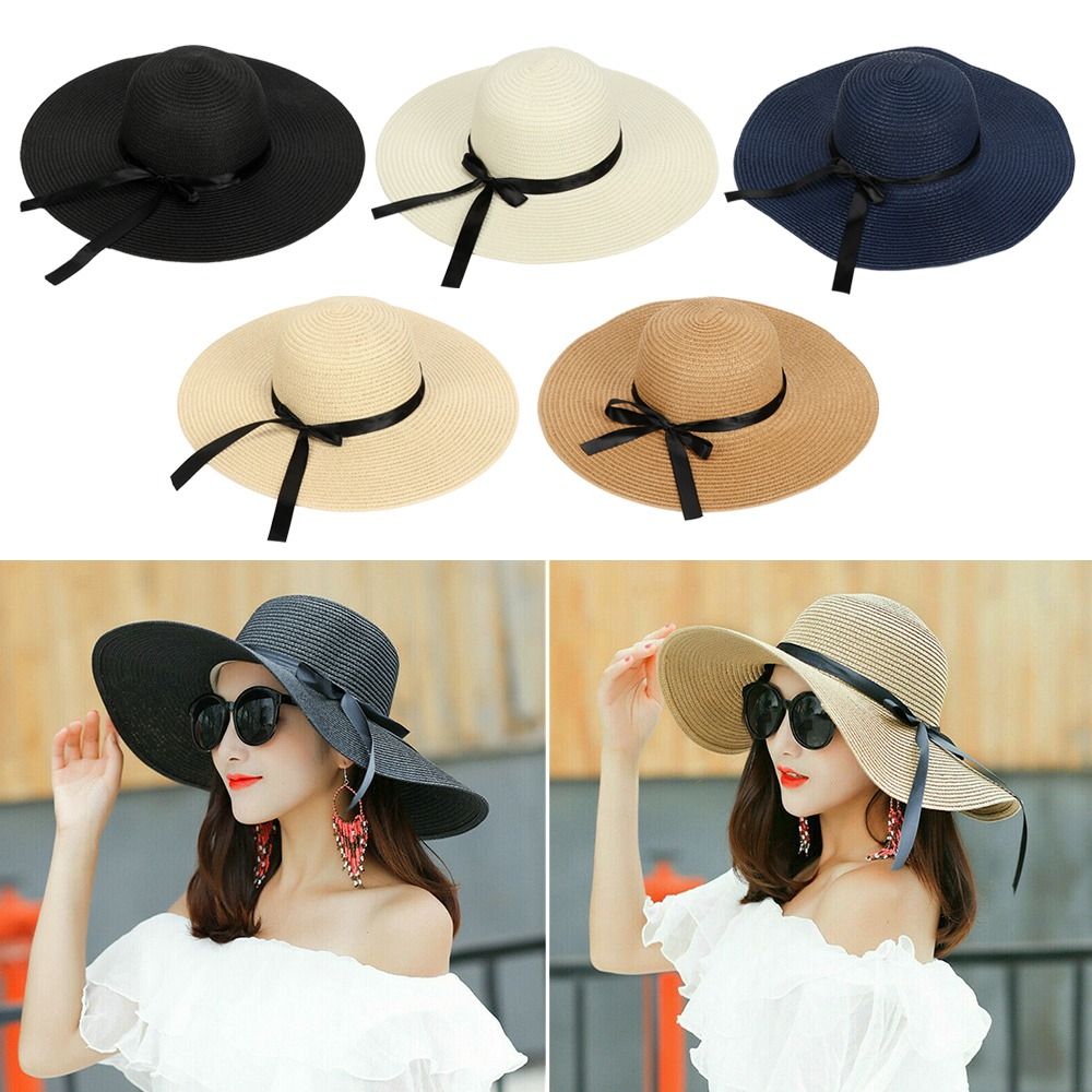 Women Floppy Straw Big Wide Br - Hat Floppy Wide 评论和价格