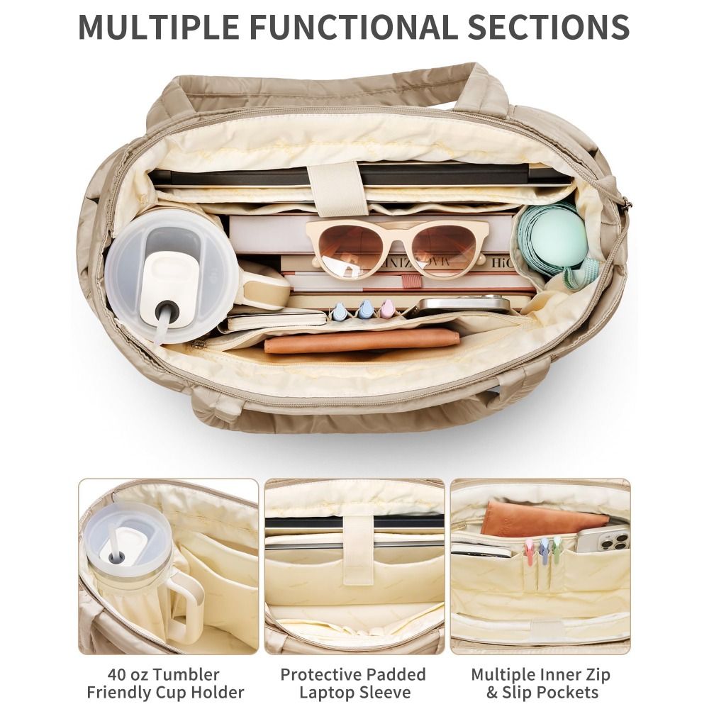 Large Capacity Puffer Tote Bag - Tote Bag Beach 评论和价格