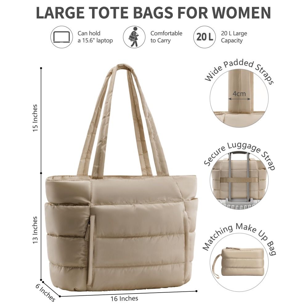 Large Capacity Puffer Tote Bag - Tote Bag Beach 评论和价格