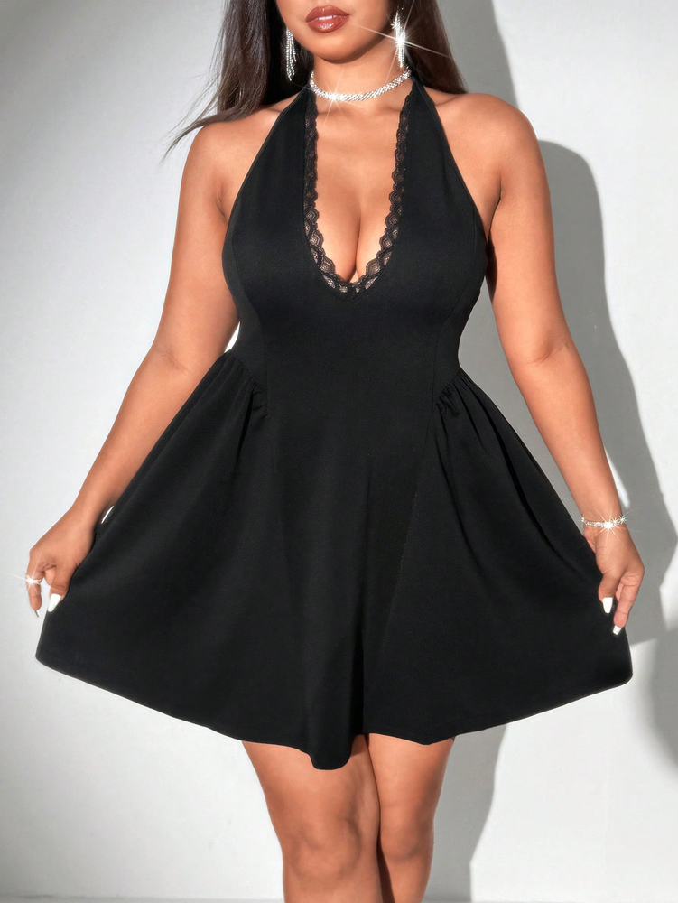 Plus Size Women Halter Black M - Maxi Dress Halter 评论和价格